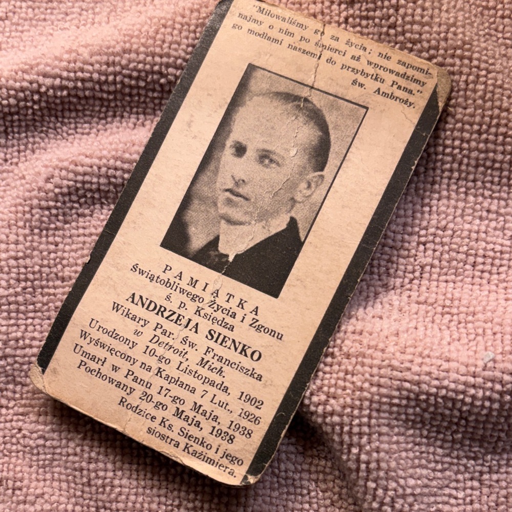 Vintage Religious Memorial prayer Card 1938 St Francis pastor